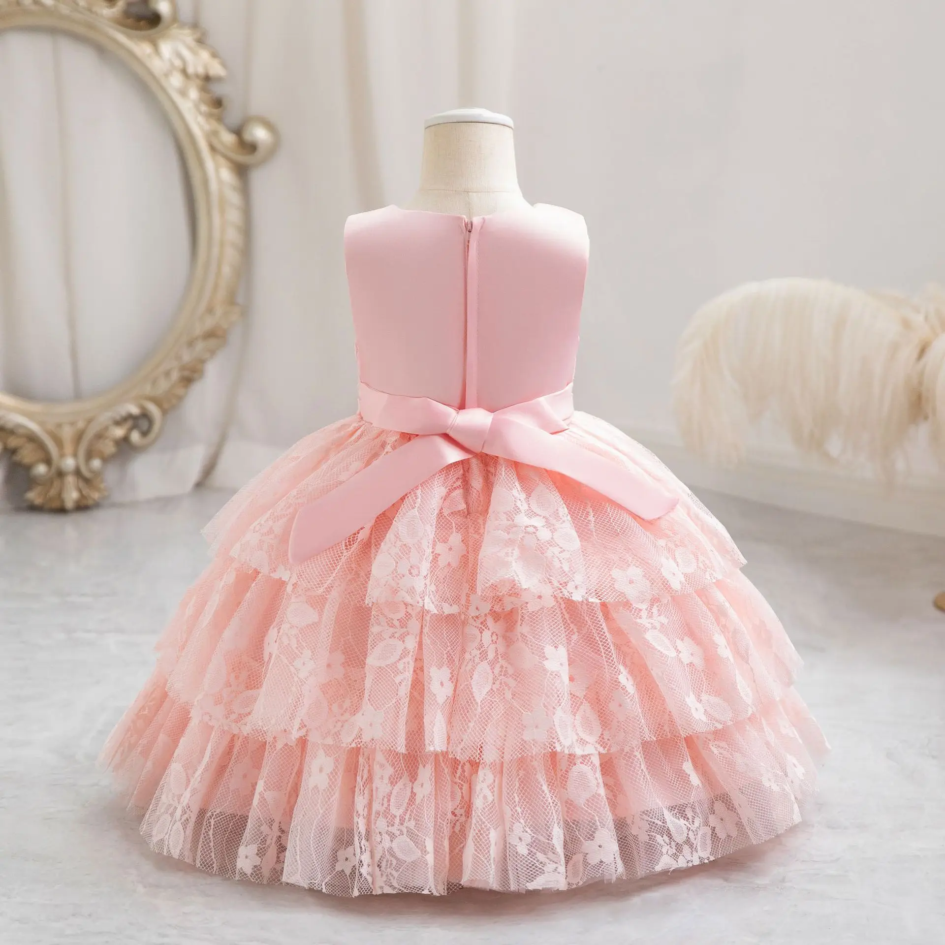 Baby Toddler Lace Wedding Flower Girls Birthday Party Pageant Toddler Formal Dress Cupcake Tutu TT103