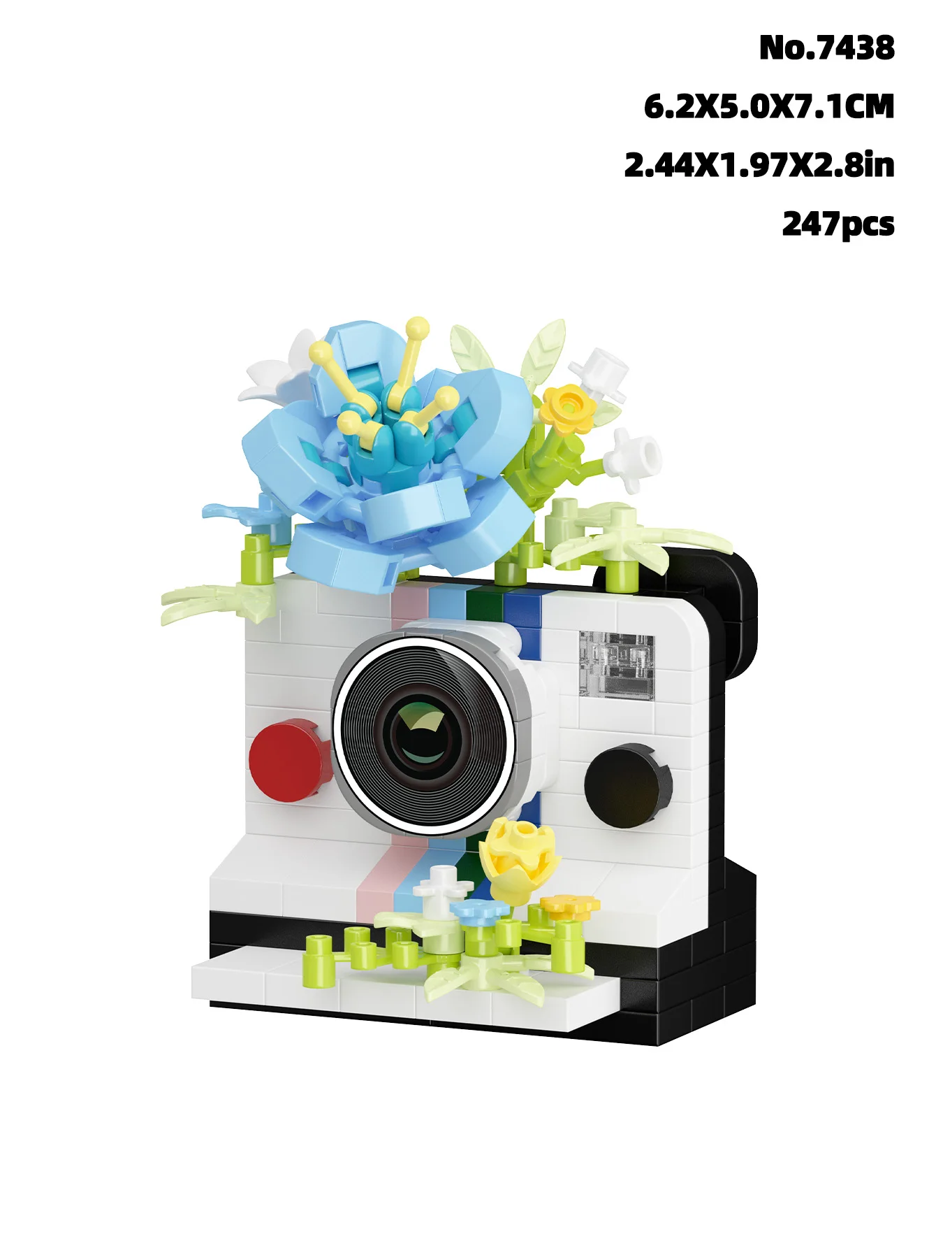 Vintage-Kamera & Blumen Bausteine DIY-Spielzeug Kleine Partikel-Bausteine Montage-Puzzle-Spielzeug für Freunde Geschenke Weihnachtsgeschenke – Detail 12