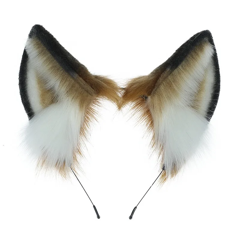 Cerchietti per capelli con orecchie di volpe e gatto peloso, copricapo di Halloween regolabile, accessori per costumi da festa, copricapo, accessori per capelli