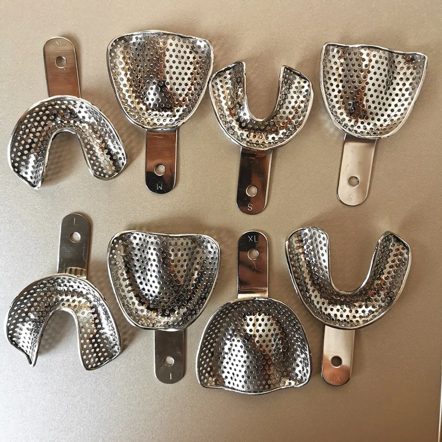 8 Impression Trays Perforated Set of Eight Set of 8 S, M, L, XL