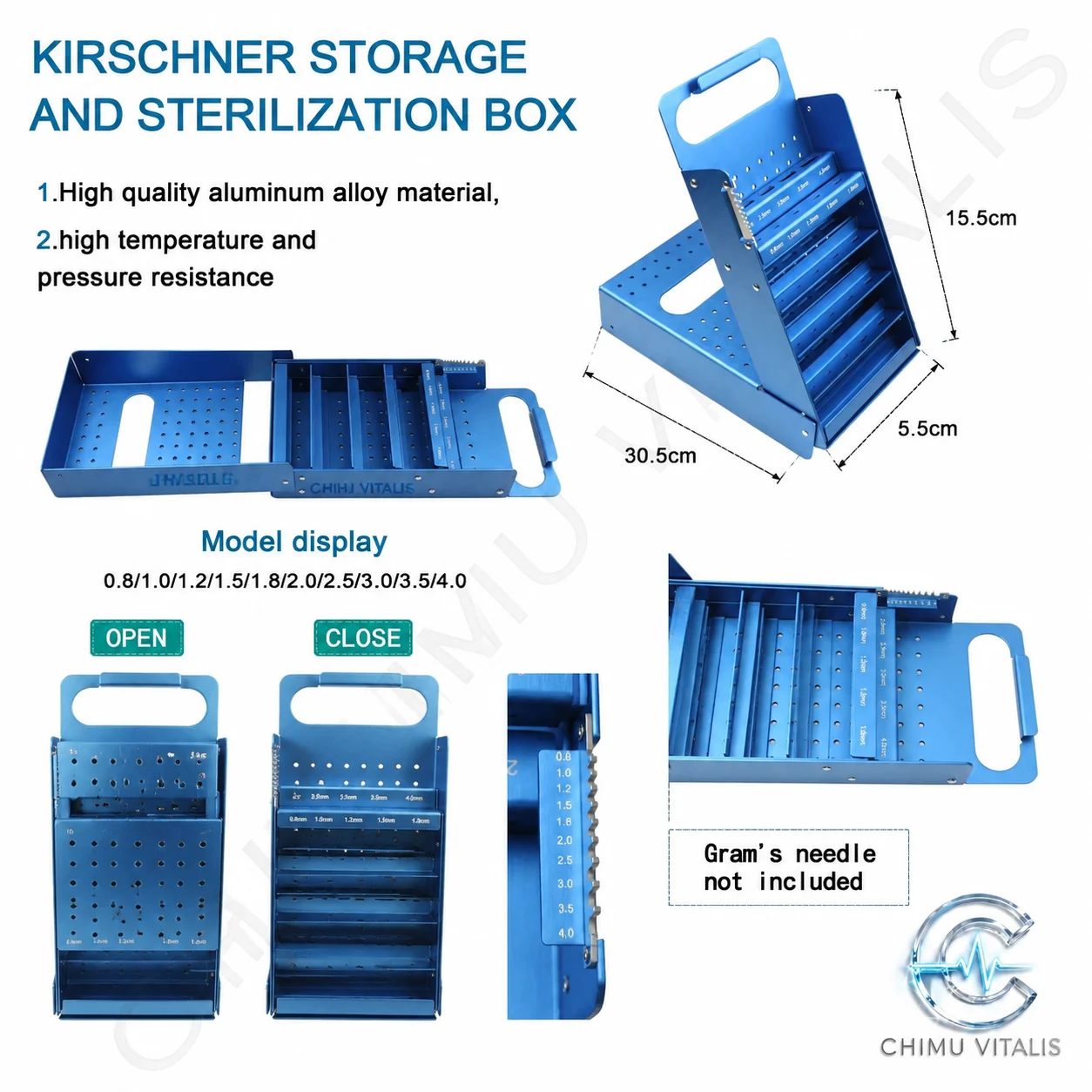 【CHIMU VITALIS 】 Kirschner Wire Storage and Sterilization Container for Instruments