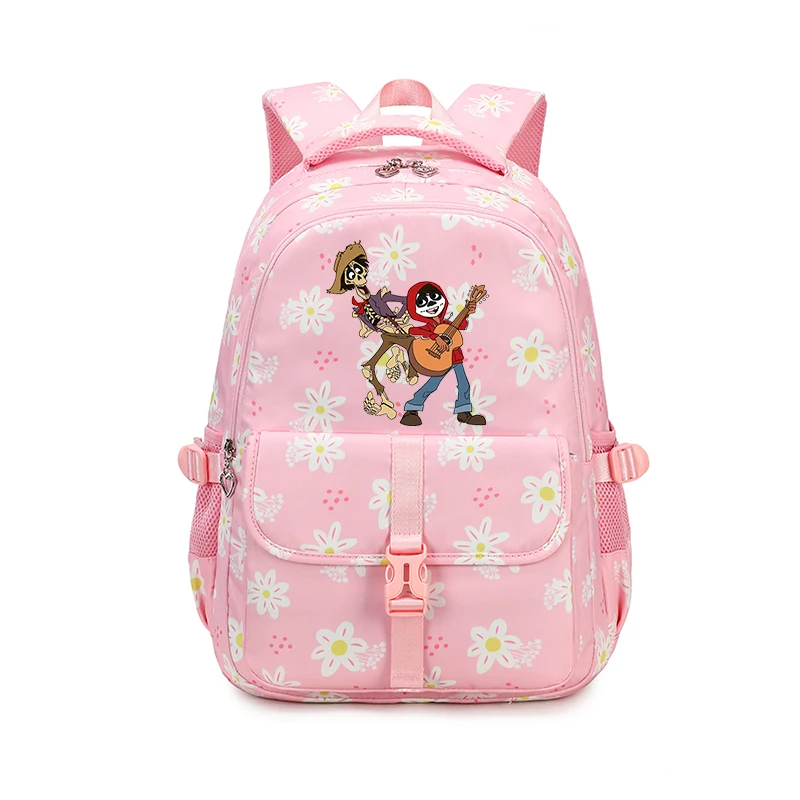 

Disney Coco Teenage Large Capacity Book Bag For Girls Waterproof Backpacks Kids School Bag Floral Backpack