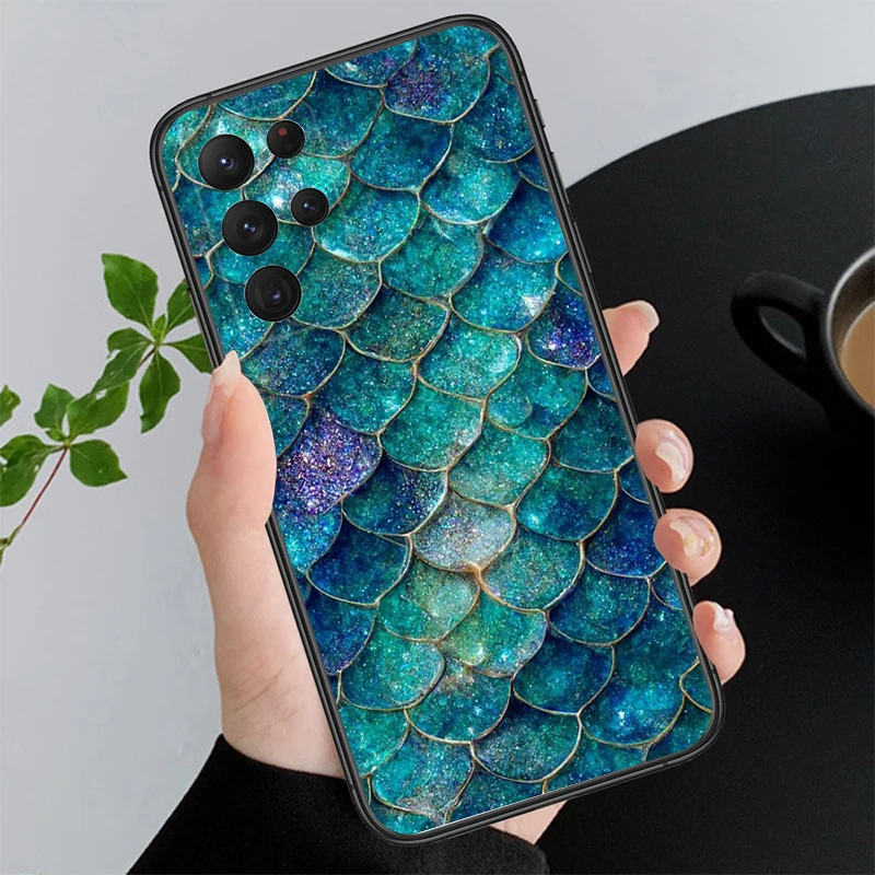 حورية البحر الموازين مقياس السمك قضية الهاتف لسامسونج S25 S24 S23 S22 S21 S20 الترا S20 S22 S21 S23 S20 FE S24 زائد #1