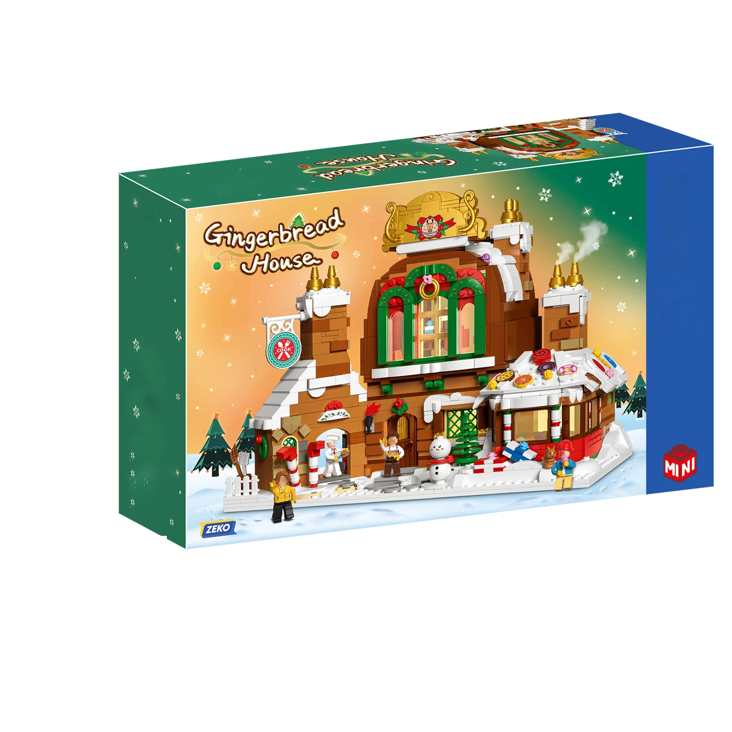 DZ6025 Weihnachten Kinderspielzeug Geschenk, Street View Lebkuchenhaus Modell Montage Bausteine Ornamente, Weihnachtsgeschenk