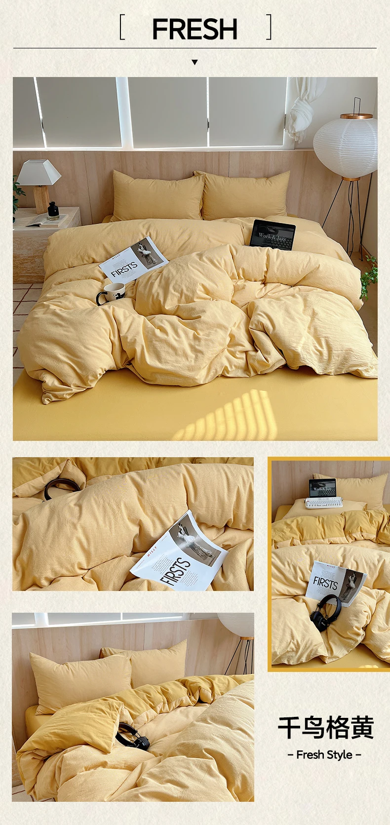 100% Cotton Yarn-dyed Duvet Cover Set or Single Quilt Covers Skin-friendly Breathable Blanket Cover Soft Plaid Comforter Cover