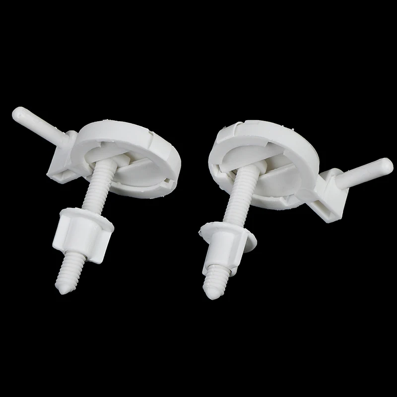 2Pcs Plastic Toilet Seat Screws Hinges Repair Tools Fixings Fit for Toilet Seats