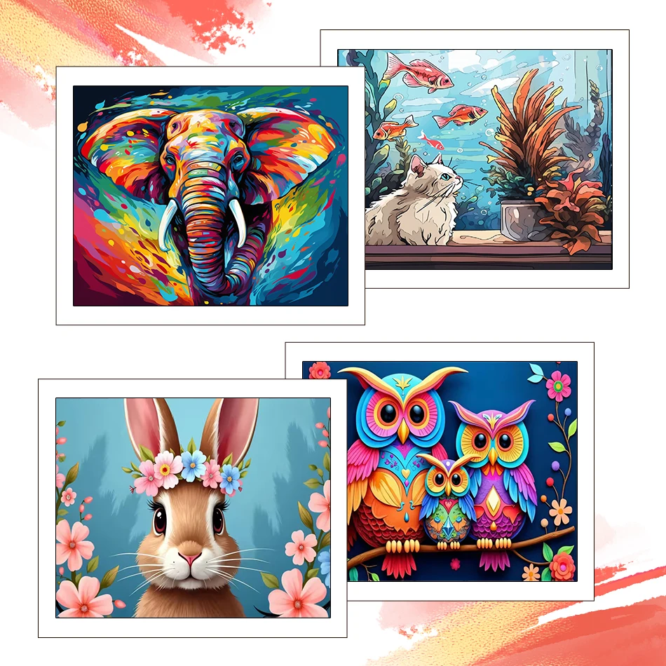 

RUOPOTY Painting By Number Adults New Pictures By Numbers Animals 40X50cm Art Supplies Diy Set On Canvas Oil Handwork Room Decor