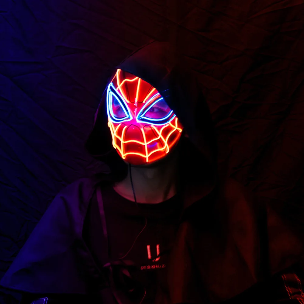 Luminous Transparent Eye Hero Mask Glowing Flash Design Halloween Cosplay Stage Prop