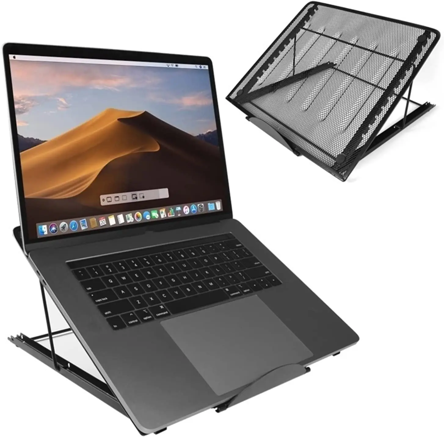 Formwell-Ventilated Adjustable Stand for Laptop, Metal Mesh Material, Foldable Support Holder, Cooling Stand