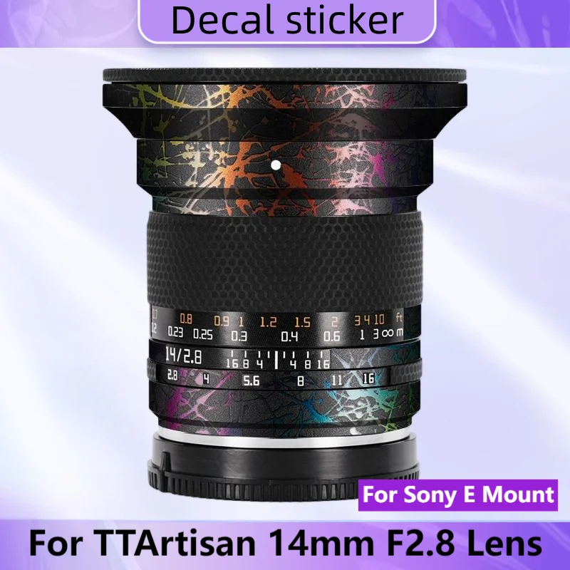 Für TTArtisan 14mm F2.8 Für Sony E Mount Objektiv Aufkleber Vinyl Wrap Film Objektiv Körper Schutz Aufkleber Schutz mantel 14 2,8 14F2.8