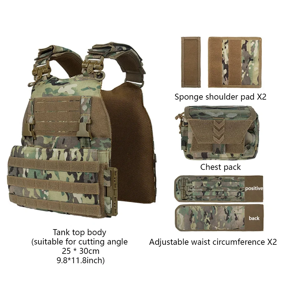 YAKEDA schnell abnehmbare Outdoor-Jagdweste, multifunktionale Trageweste mit verstellbaren Schultern und Taille, atmungsaktive Weste. – Detail 4