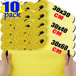 Serviette en microcarence double couche pour voiture, livres épais, lavage de voiture, serviettes de séchage, doux, haute absorption, auto, détails, gril