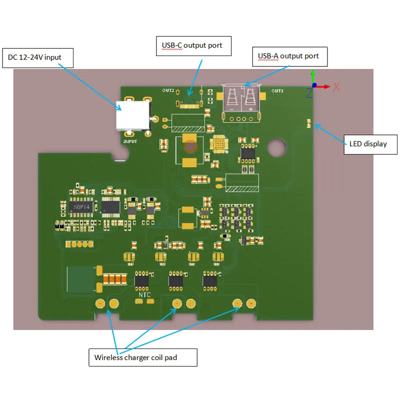 Custom. qc3.0 5v3a 15W fast wireless 3-coil wireless charging multi-function charging module overheating