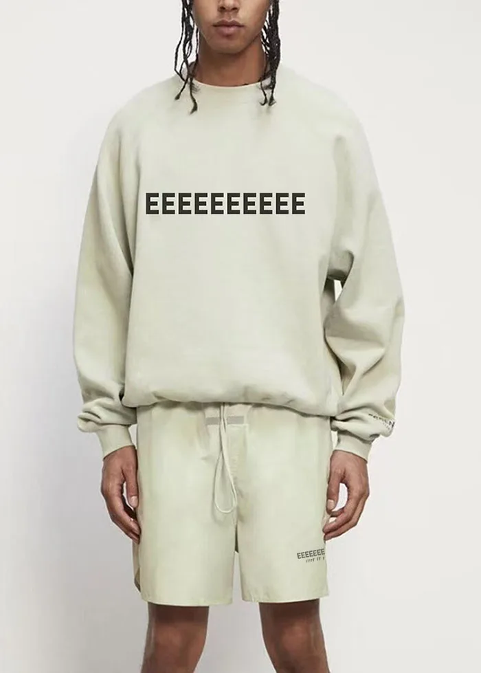 

20SS Double Line Classic Design Men's Sets One Rubber Letter Logo Hoodies Reflective Letter Logo Pants Sets