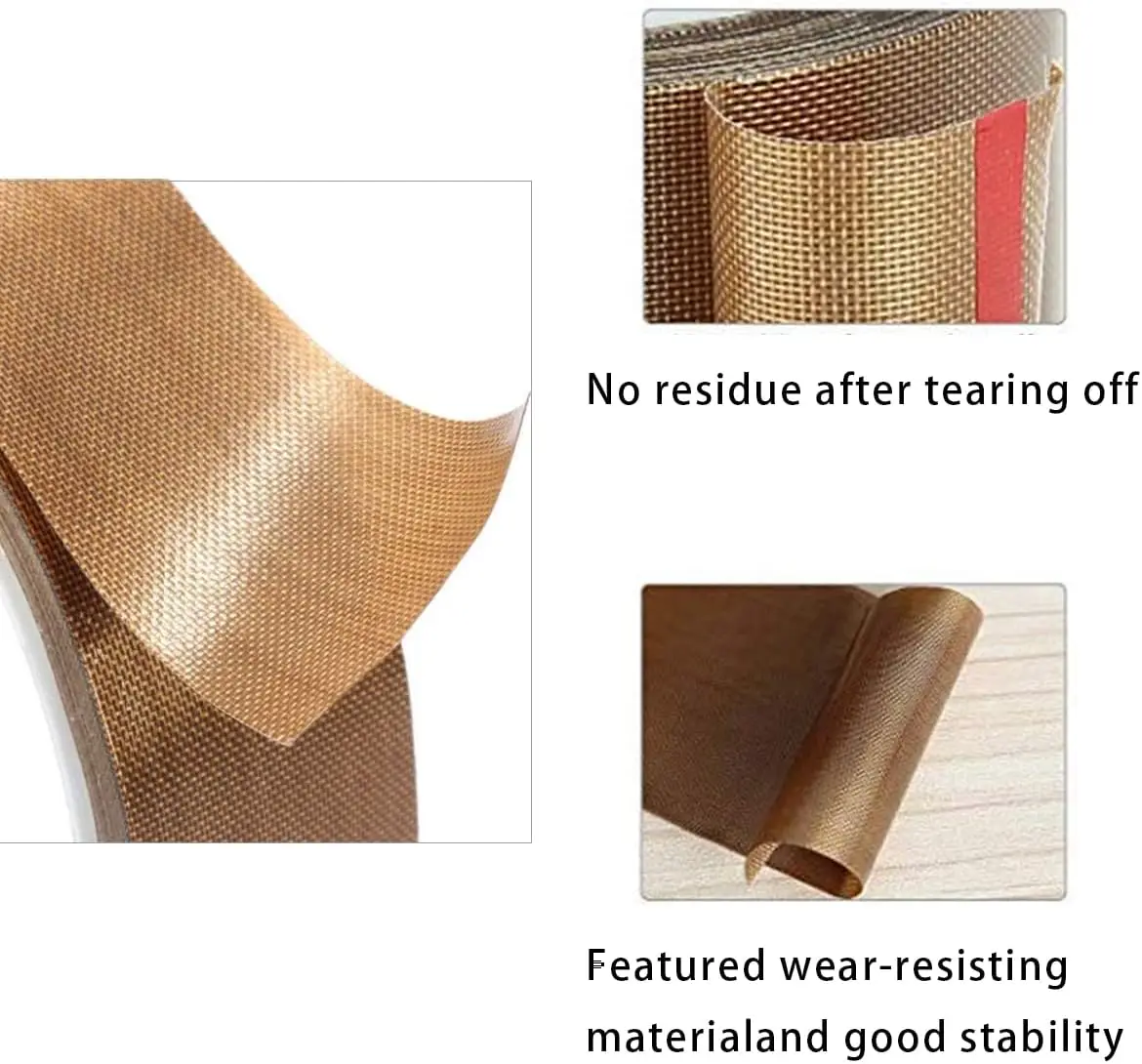 PTFE Tape Adhesive Cloth Insulated High Temperature Resistant Sealing PTFE Tapes Width 5~50mm Thickness 0.18mm 0.13mm