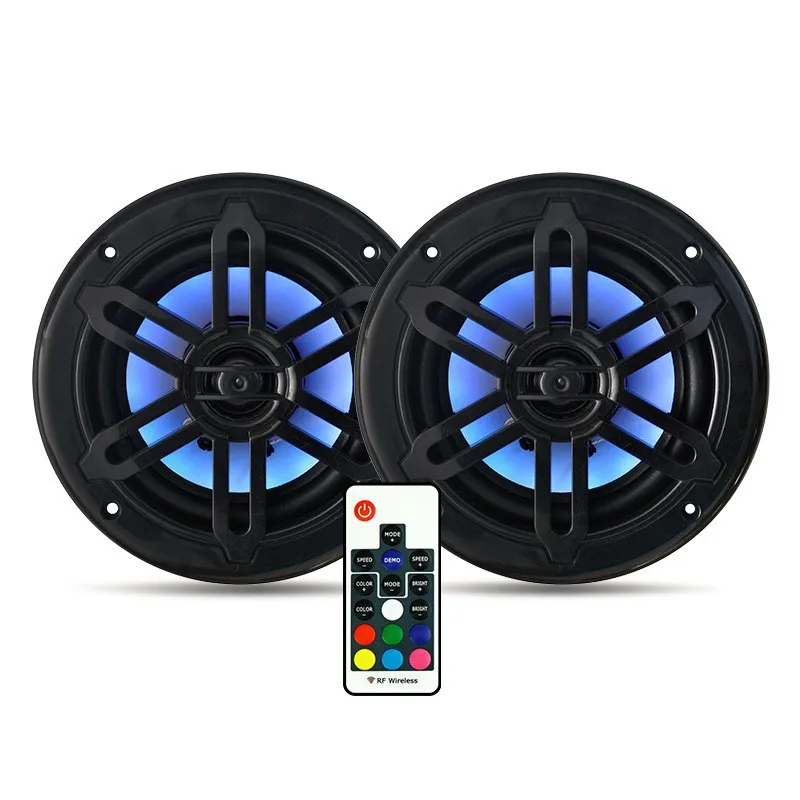 New Yacht Colorful Waterproof Speaker Remote Control Color Changing 12V High Pitch Marine Speaker Waterproof and Rust-proof