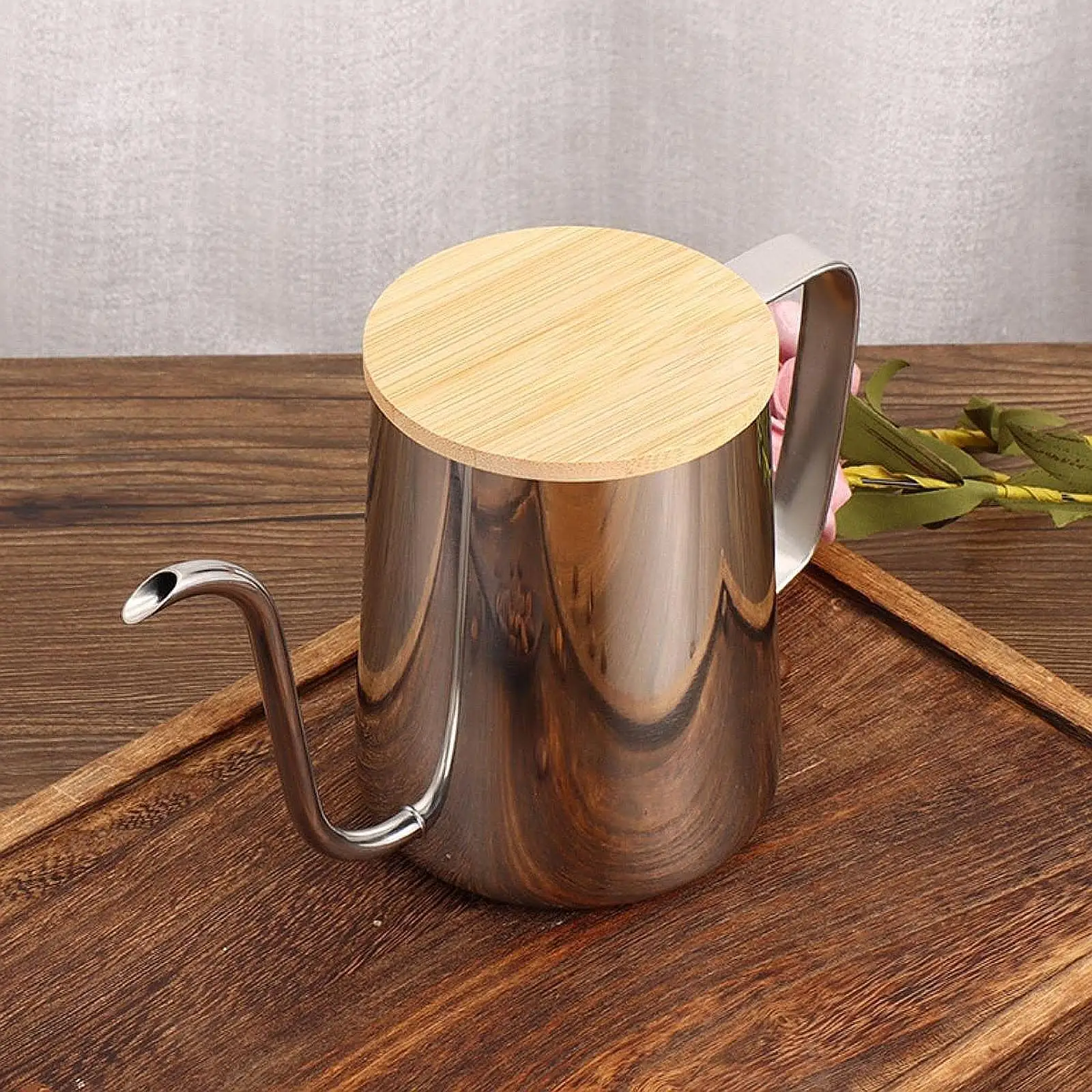 

Camping Drip Coffee Pot Long Spout Tea Pot 600ml Fast Heating with Handle Coffee Tea Pot for Cafe Kitchen Boiling