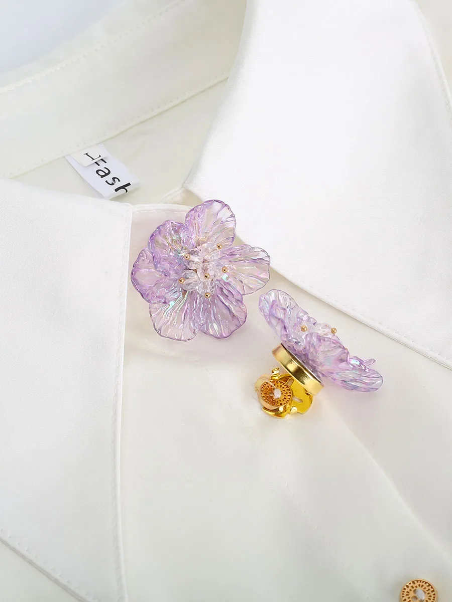 

1pcs Button Covers for Blouses Transparent Petal Cufflinks Tuxedo Accessorie Fashion Button Clip Clothing Cufflink Festival Gift