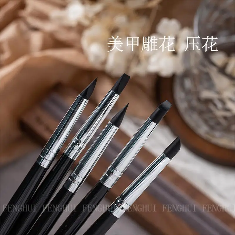 Neue Nail art Stick Gravur Kleber Präge Stift Pulver Reiben Artefakt Reiben Magisches Pulver, multifunktionale Silikon Stift Werkzeug