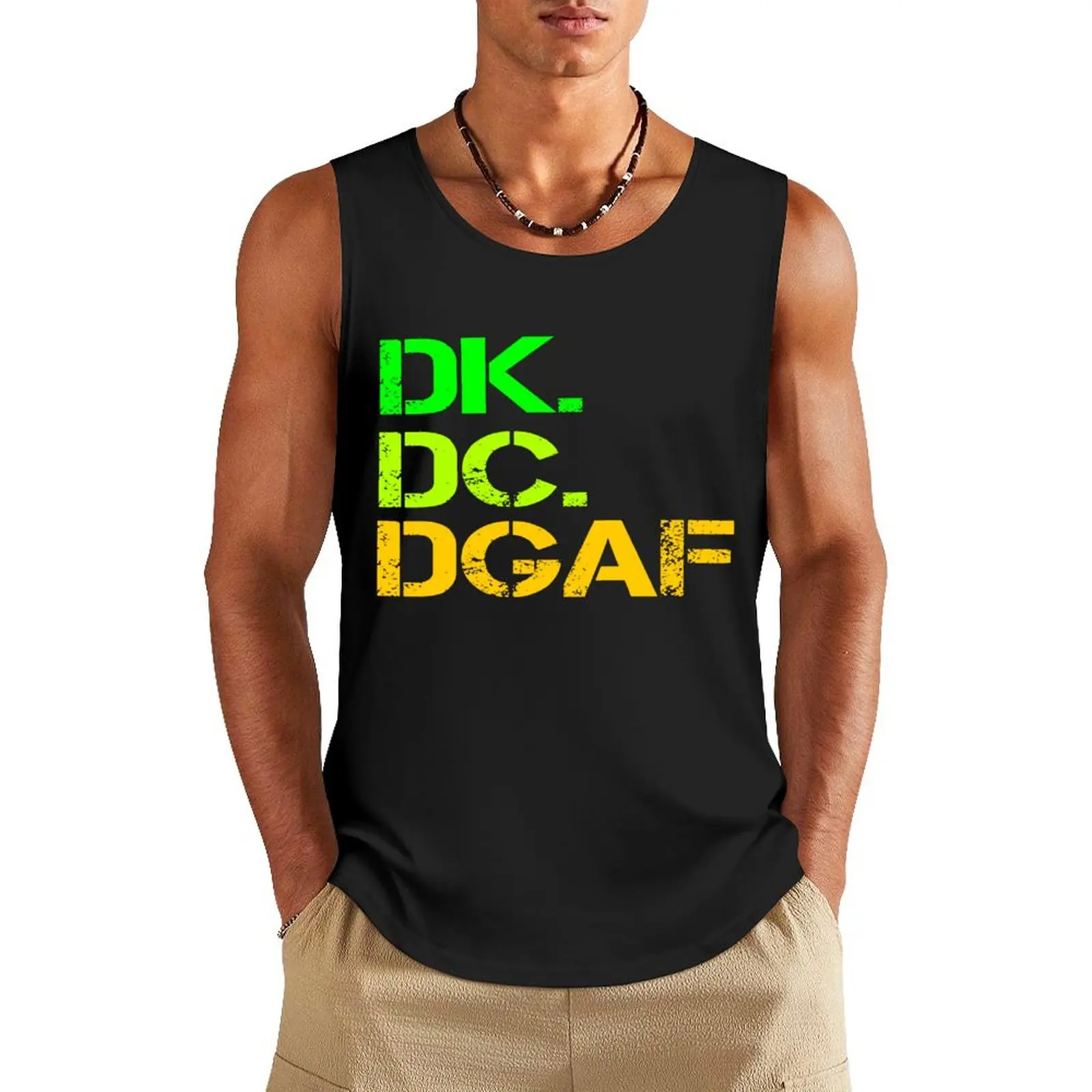 DK DC DGAF Tank Top sleeveless vest men Bodybuilding clothing man T-shirts men T-shirt men