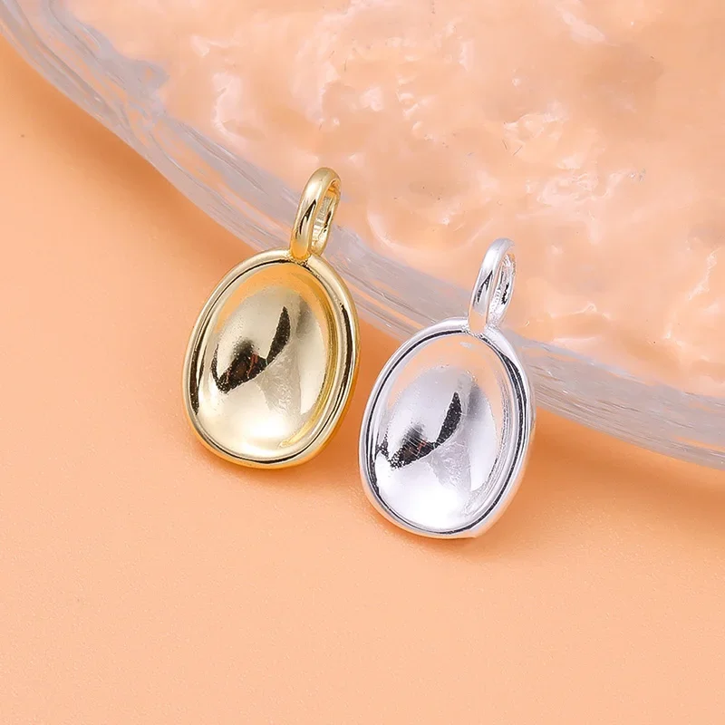 S925 Sterling Silver Gold Plated Accessories Light Luxury Jewelry Tag Handmade DIY Bracelet Necklace Pendant