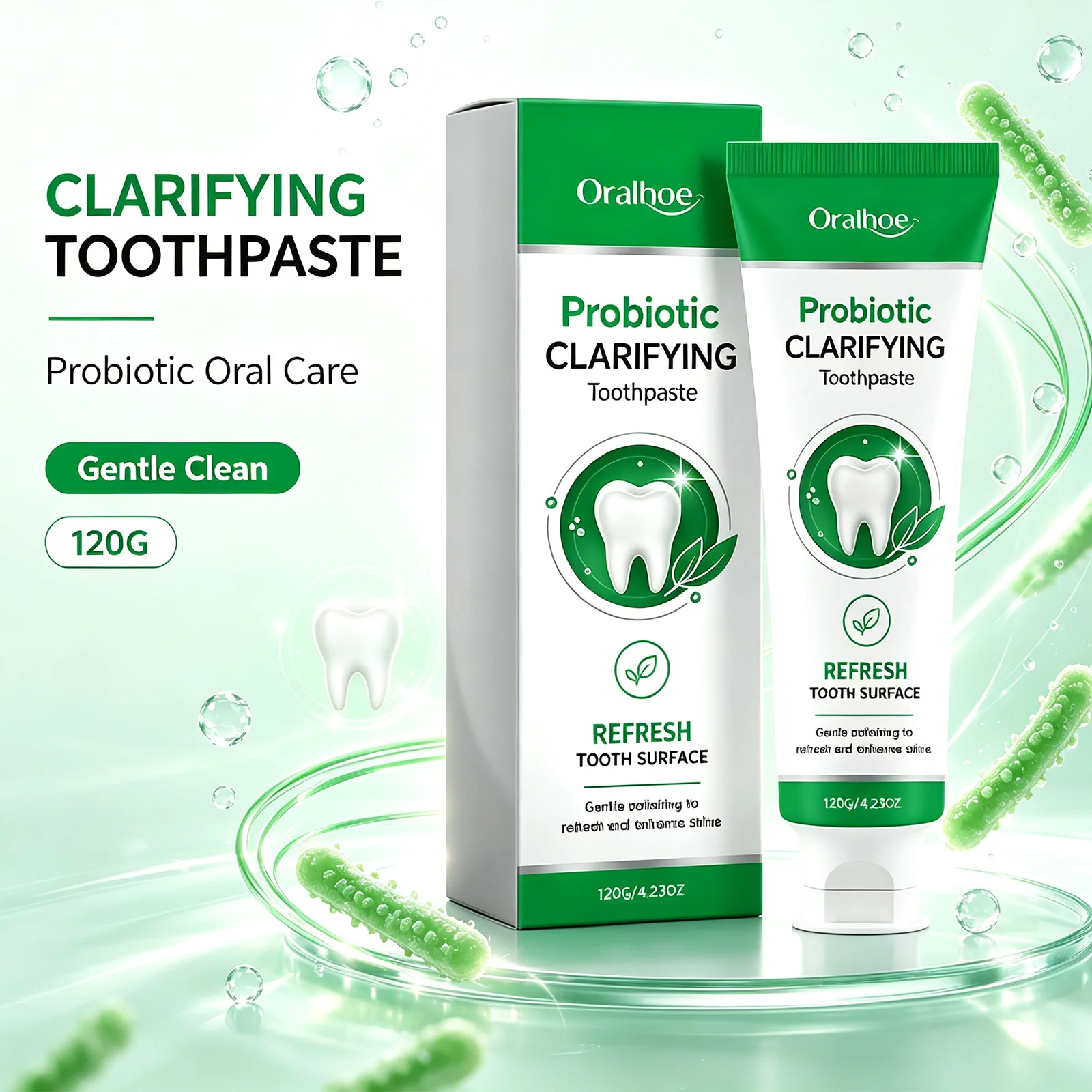 Probiotic Toothpaste 120g Gentle Polishing Brighten Smile Fresh Mint Breath Daily Oral Microbiome Balance Care Enamel Safe