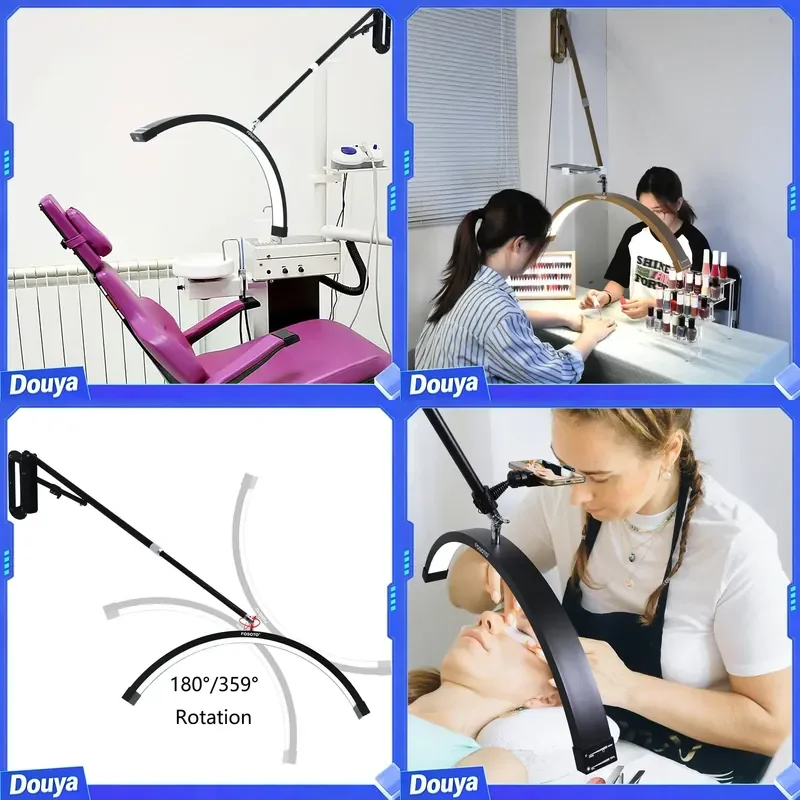 Barber Shop Wall Mounted Half Moon Lamp for Ceiling Light Lash Light for Eyelash Tattoo Ring Lighting