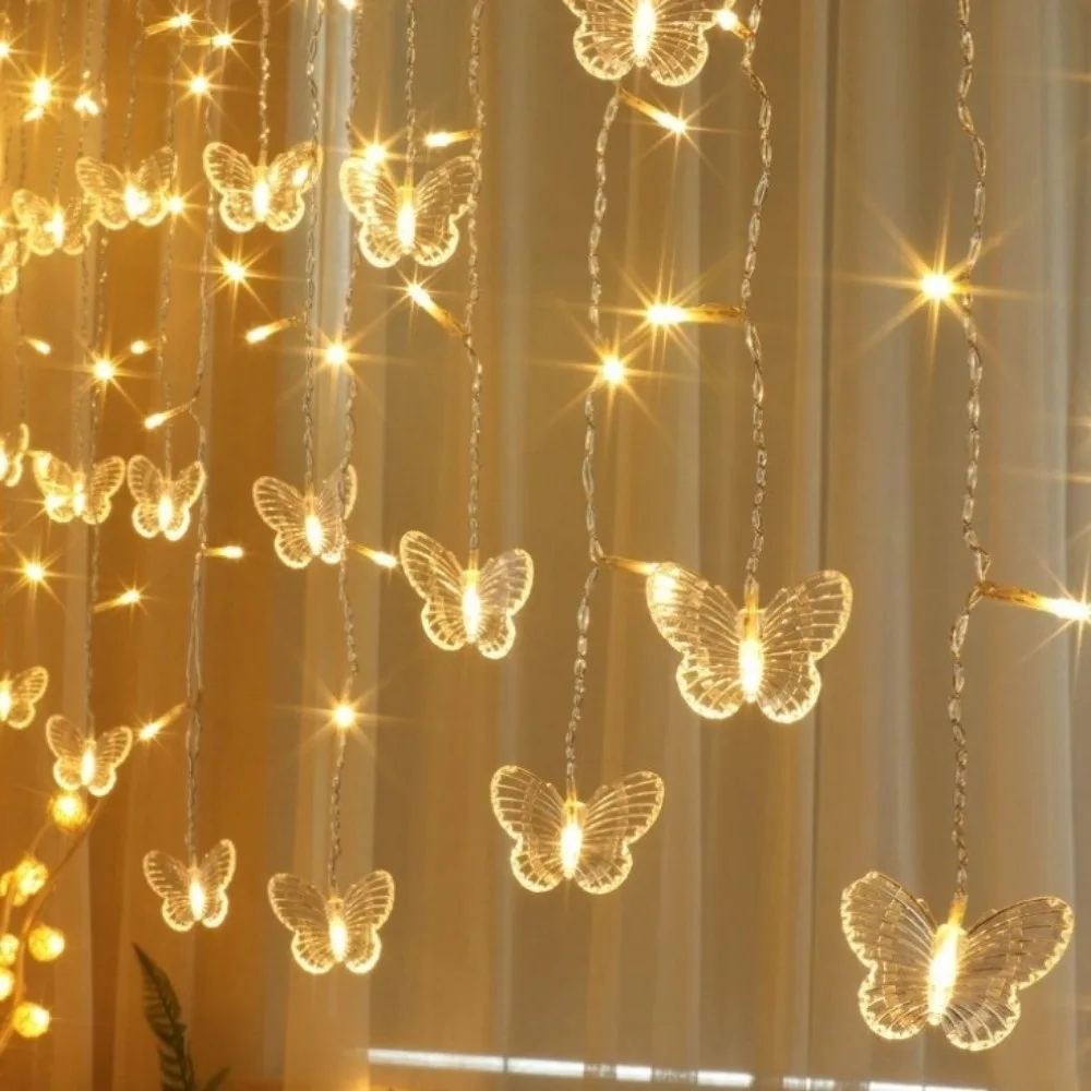 سلسلة إضاءة LED خارجية من البلاستيك مع 10/20 أضواء سلسلة أضواء على شكل فراشة 1.5/3 متر ضوء زخرفي #5