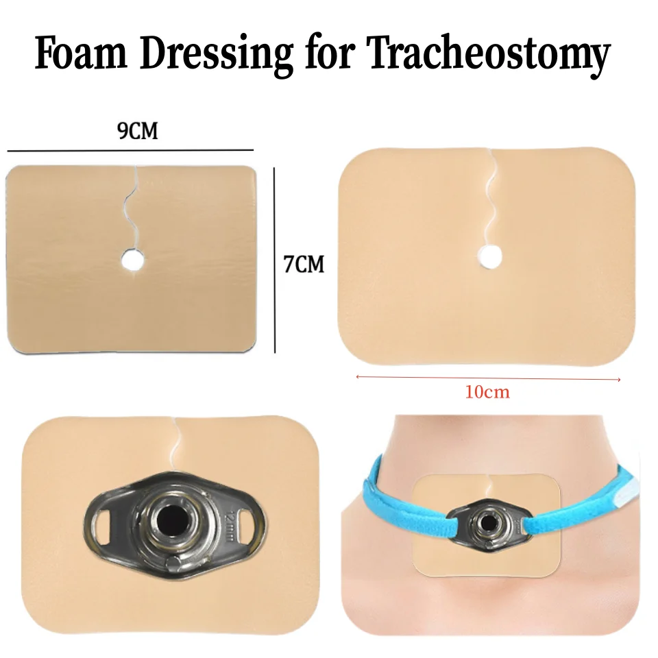 Tracheostomy Catheter Pad Sterile Foam Dressing Portable Fixators Tube Cover Accessories