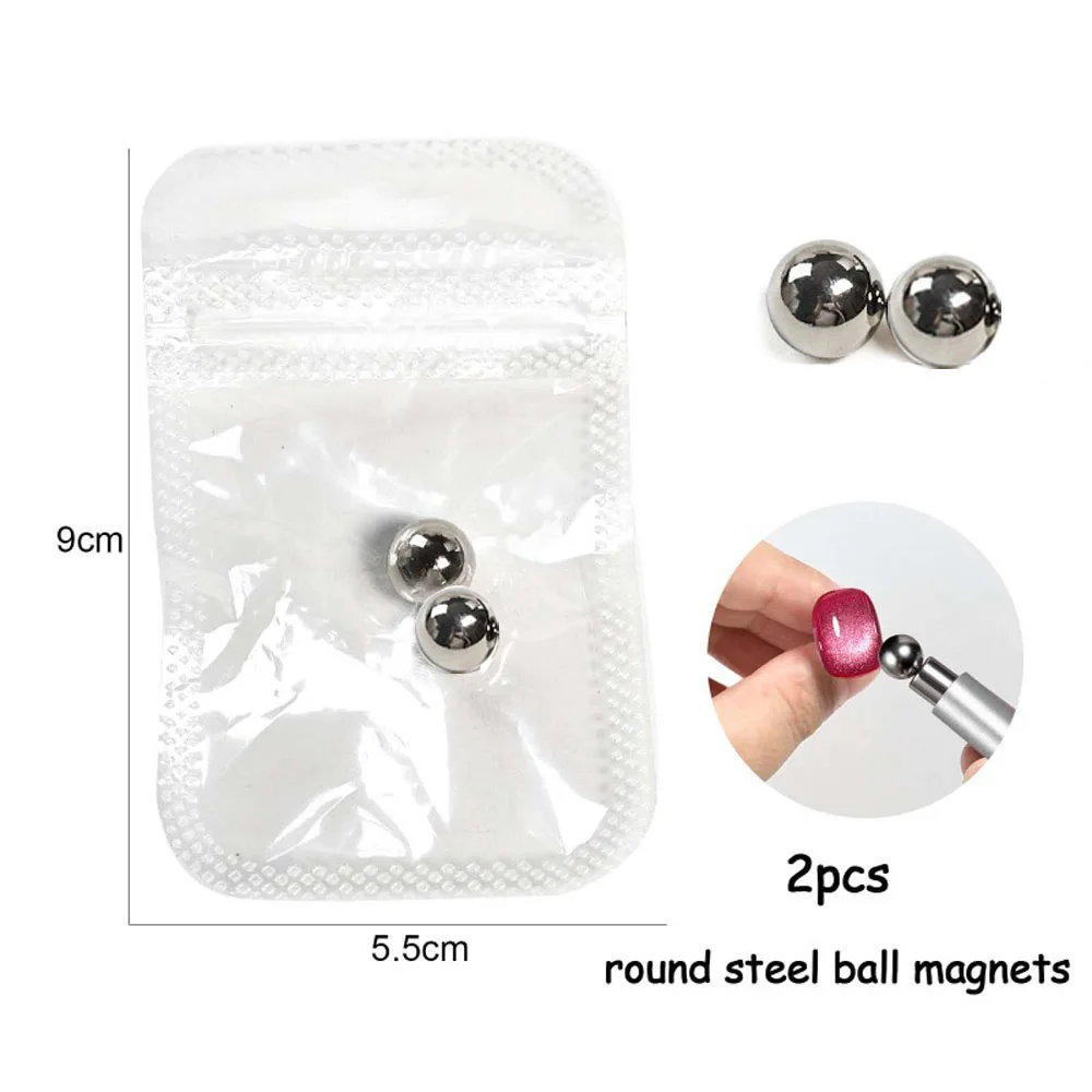 1/2 stücke 3D Cat Eye Magnet für Nägel Doppel-Kopf Stahl Ball Gel Nagellack Magnet Stick Multi-funktion Magnetische Maniküre Liefert