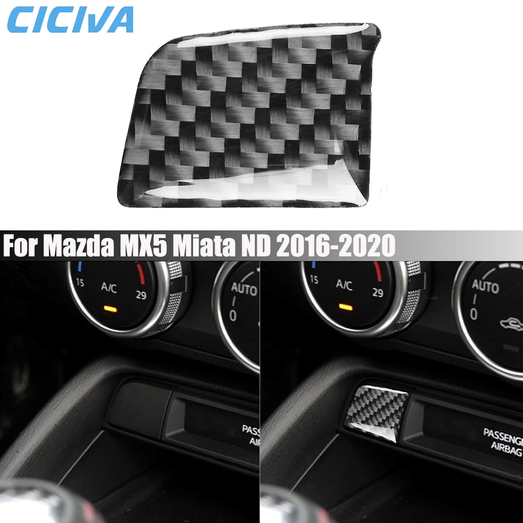 

Carbon Fiber Car Accessories Center Console Button Panel Interior Cover Modified Trim Sticker For Mazda MX5 Miata ND 2016-2023