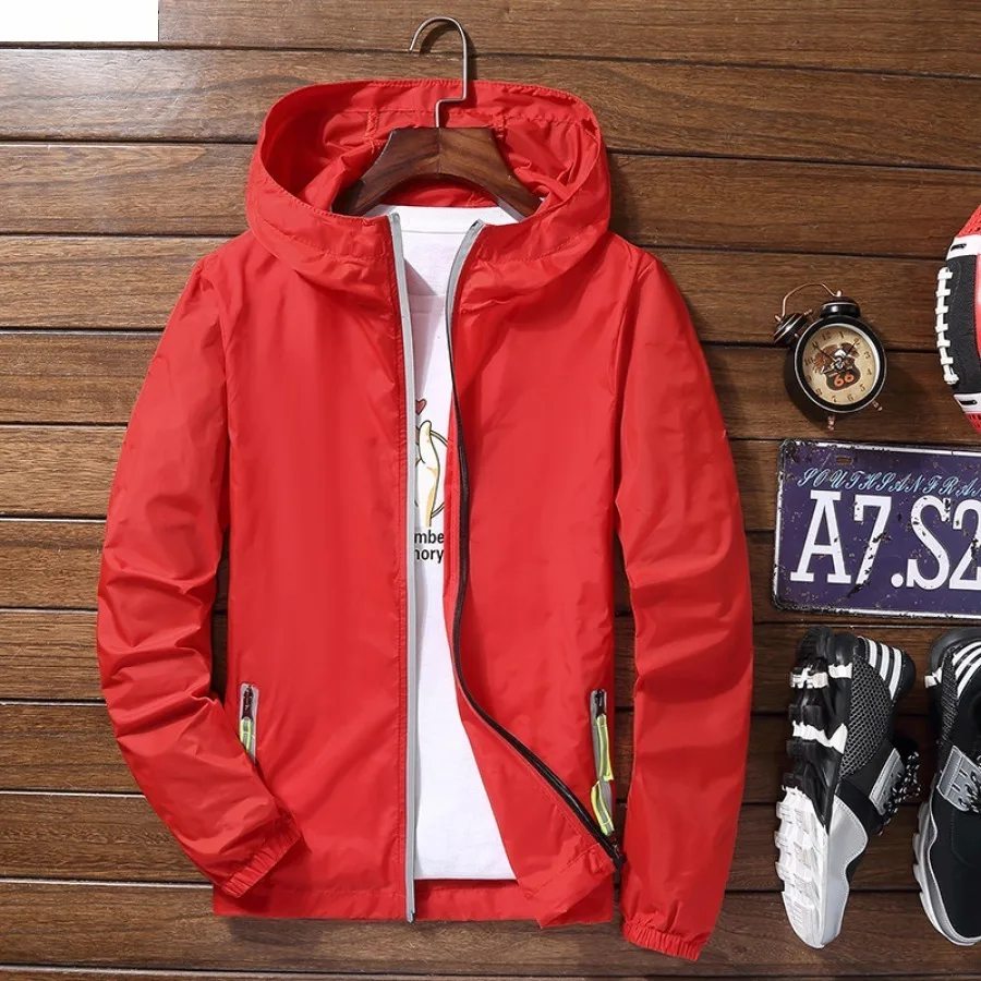 Oversized Men's Windproof Quick Dry Jackets Ultra-Light Hooded Coats Men Women Camping Hiking Cycling Anti-UV Sunscreen Clothes
