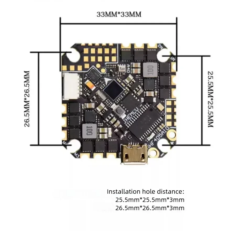 GHF405AIO-HD Toothpick FPV Drone AIO Brushless Flight Controller F4 2-6S 40A High-Speed Processing for Drones