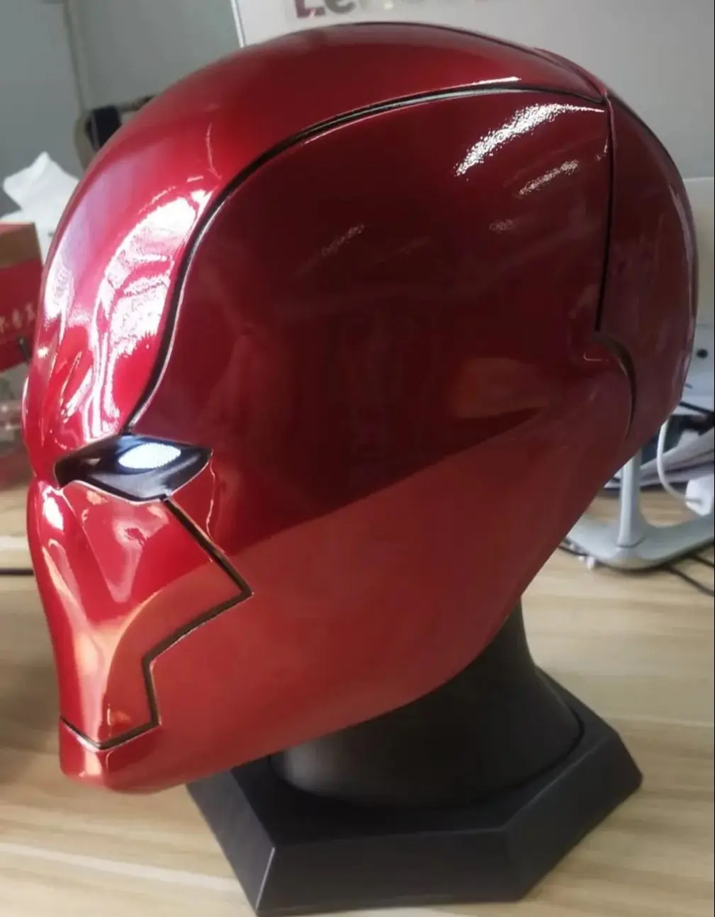 Marvel Red Knight Hero Cosplay Helmet with Light Eyes Props Replica Cos Costume Wearable Mask for Men Adults Birthday Gift