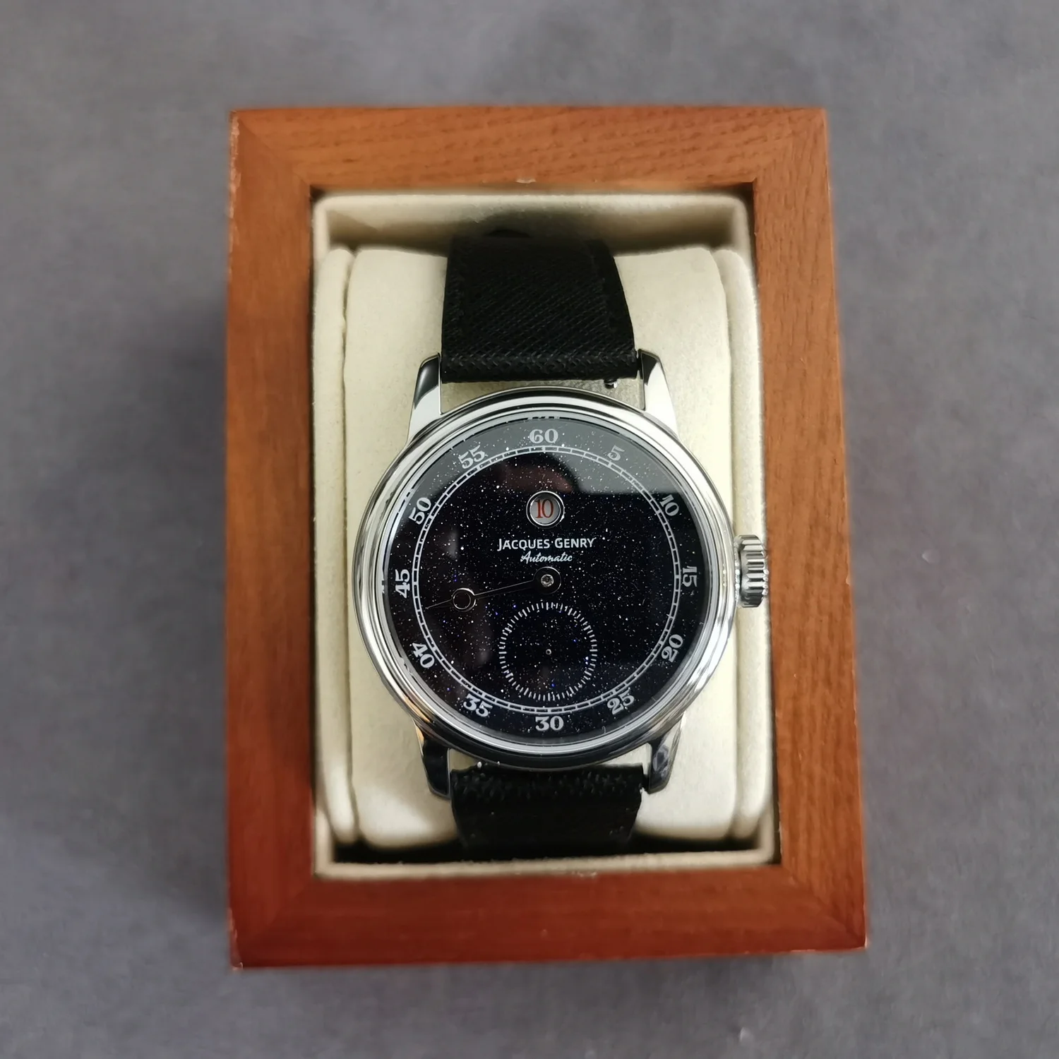 Jacques Genry Men Relógio Automático 38mm Jumping Hour Relógio de Pulso Mecânico Sappire Mirror ST17 Mostrador de Lixamento Azul