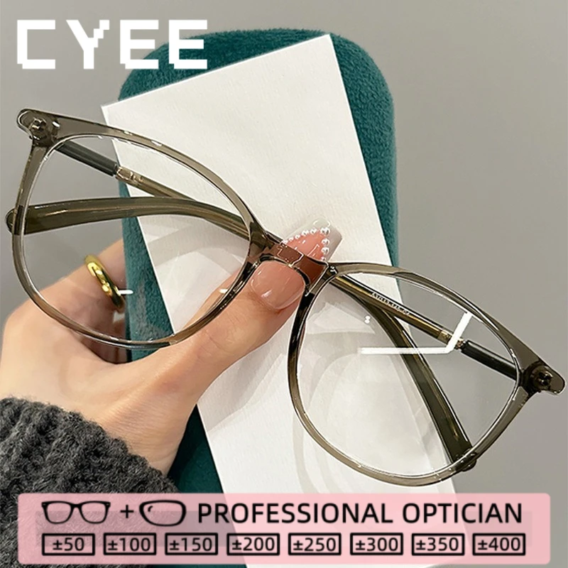 CYEE Enhanced Visual Comfort Blue Ray Blocking ReadingEyeglasses Photochromic Myopia Glasses Custom Prescription Optical Eyewear