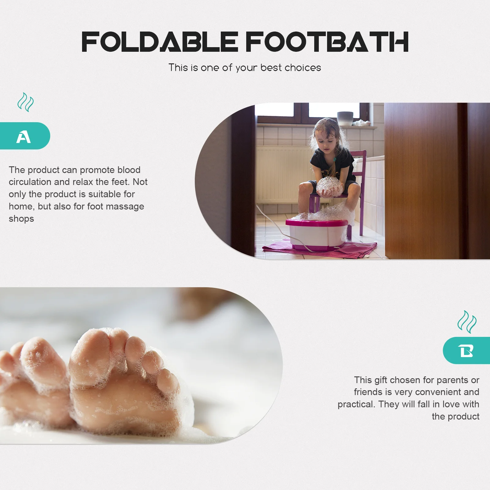 

1 pc Folding Soak Basin Portable Home Travel Foot Bath Bucket Wear-Resistant Plastic Foot Washing Tub For Relaxation