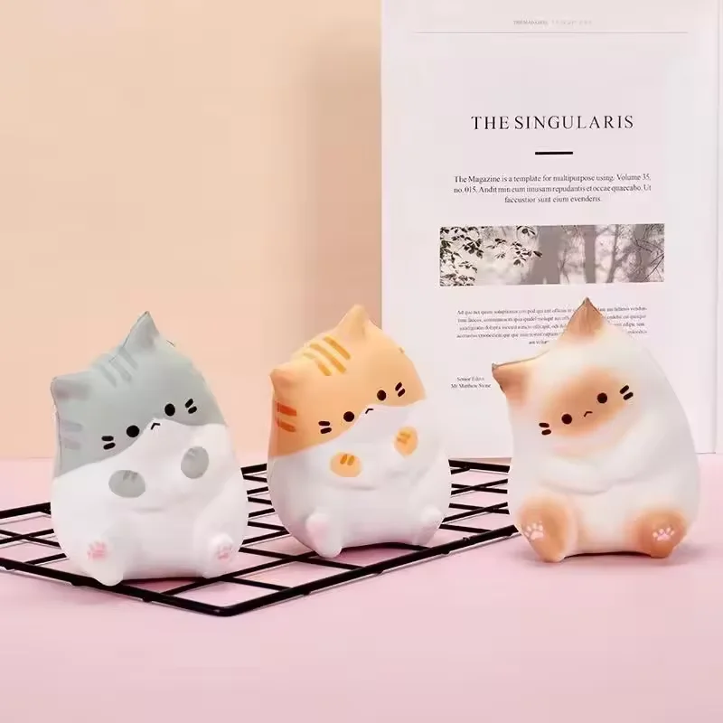 New Cat Stress Relief Squeeze Toys Cute Cartoon Decompression Doll Slow Rebound Home Table Ornaments Stress Reliever Toys Gifts