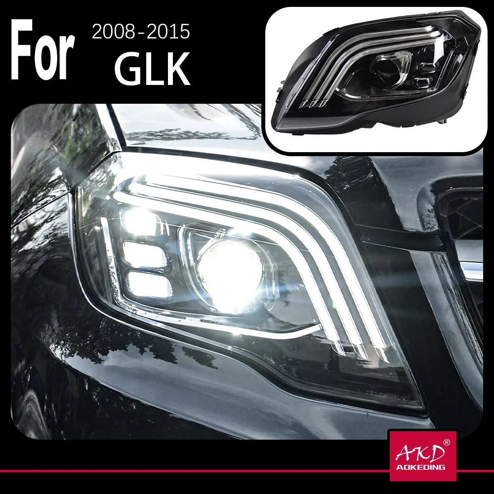 AKD-Car Model For Benz GLK 2008-2015 GLK200 GLK260 GLK300 Front Headlight Replacement DRL Daytime light Projector Facelift