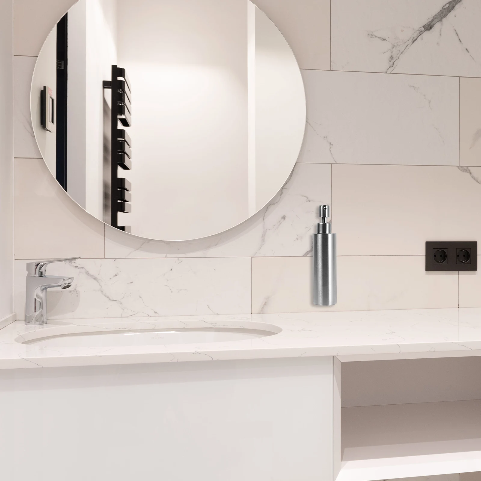 

Stainless Steel Soap Dispenser Wall Mounted Manual Hand Soap Dispenser For Bathroom Kitchen Hotel Refillable 304 Metal Liquid