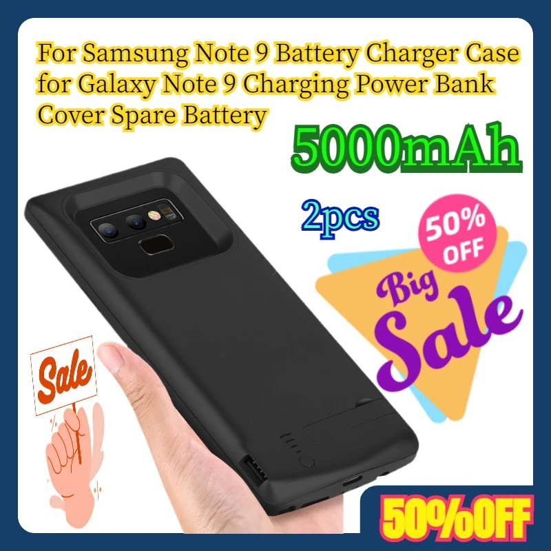 

2pcs 5000mAh For Samsung Note 9 Battery Charger Case for Galaxy Note 9 Charging Power Bank Cover Spare Battery