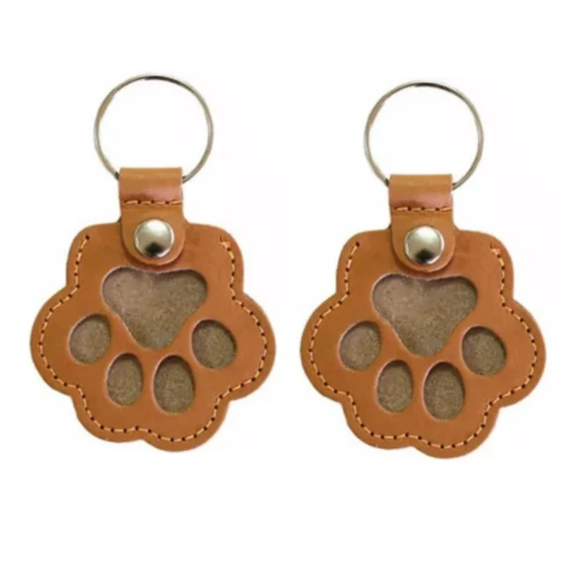 Pet Hair Memorial Keychain, PU Leather Locket