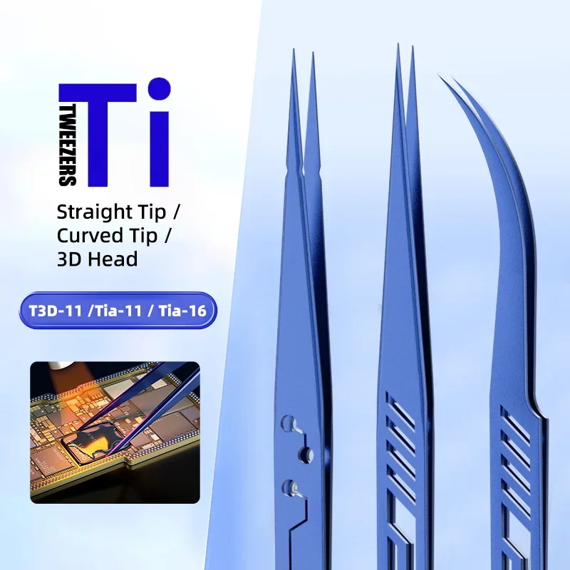 MECHANIC Titanium Alloy Tweezers High Hardness Oxidation Resistance Antimagnetism Mobile Phones jump wire repair Clamping Tools