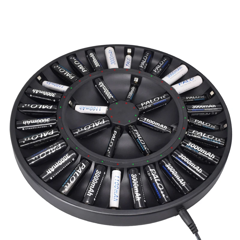 PALO 8-36 Slots Smart Charger LCD display Intelligent Battery Charger for 1.2V AA AAA Ni-MH NiCd rechargeable battery