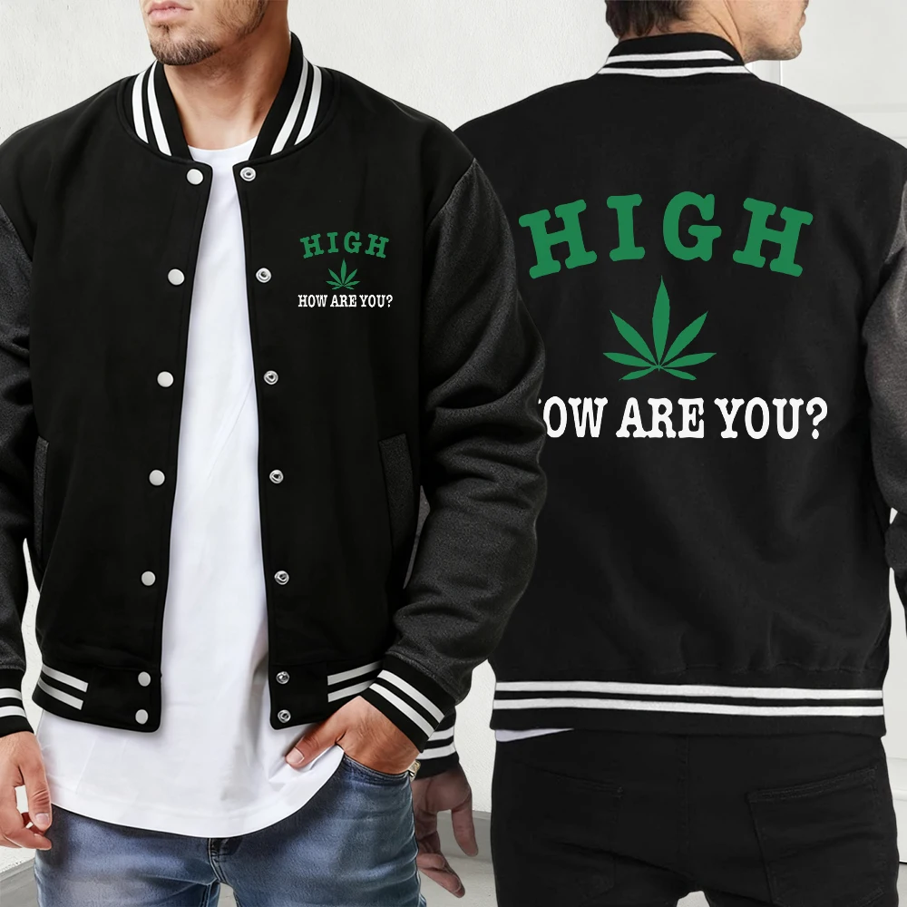 

Where'S The Fish Printing Men Loose Streetwear Basics Comfy Jackets Casual Autumn Winter Baseball Uniform Soft Vintage Menswear