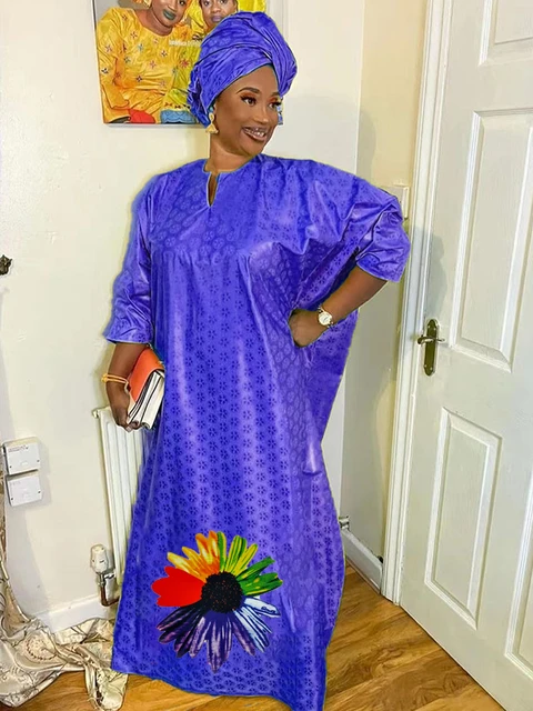 Verde Large Size Bazin Riche Femme 2022 ultimi abiti da festa giornalieri abiti da sera African Dashiki Robe Bazin abiti lunghi AliExpress