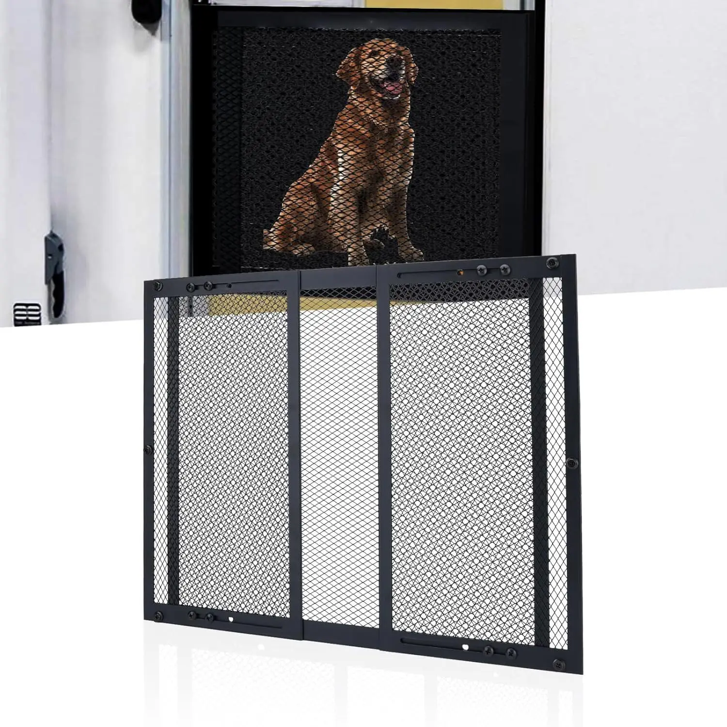 Adjustable Aluminum RV Entry Screen Door Protective Net Pet Safety Barrier For Camper Entrance