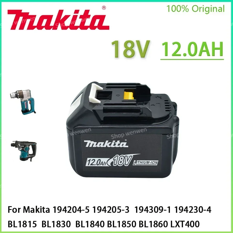 

Makita 100% original 18V 12.0Ah Rechargeable Power Tool Battery With LED Li-ion Replacement LXT400 BL1860B BL1860 BL1850