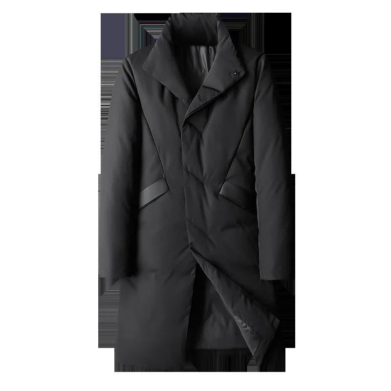 

Теплое мужское пуховое пальто средней длины Jaet Faionable Winter Coat Busin Sle White Du с воротником-стойкой и воротником-стойкой из полиэфирного волокна