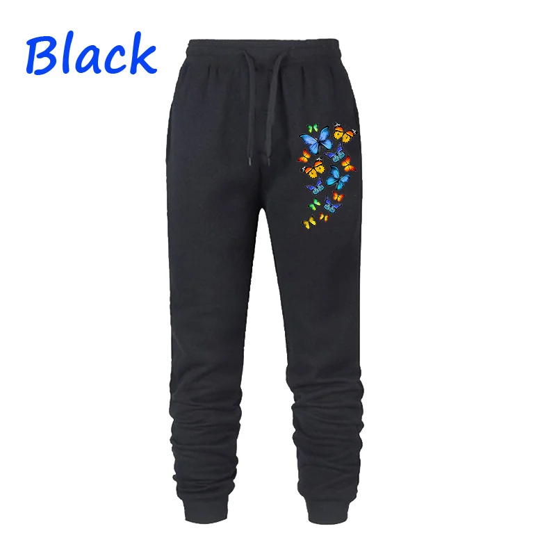 Women's Butterfly Print Fitness Pants, high quality Fitness Casual Running Pants